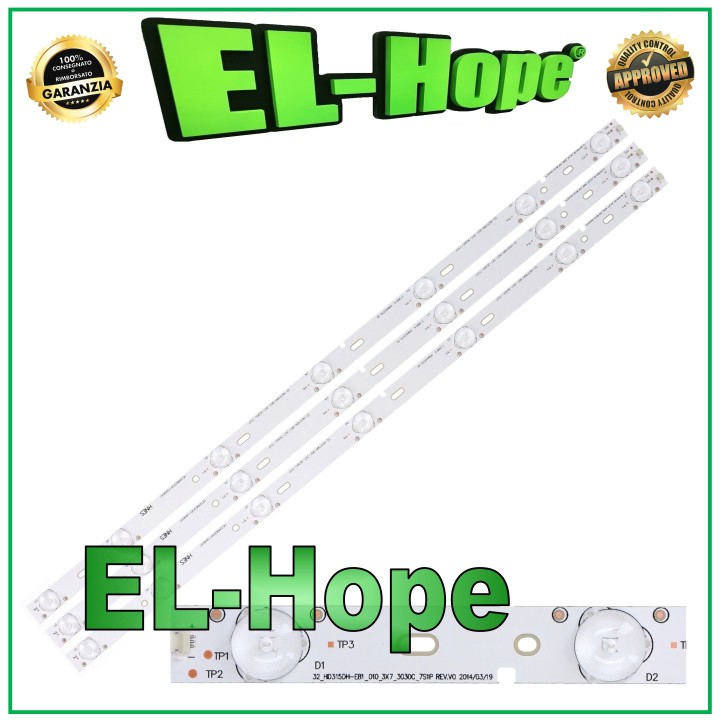 KIT 3 BARS 7 LED TV 32  HISENSE 32-HD315DH-B21-3X7-3030C-7S1P LED32 K188 220