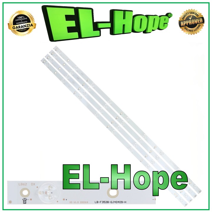KIT 4 BARS 9 LEDs FOR 40  PHILIPS TV LB-F3528-GJ40409-H GJ-2K15-D2P5-400-D409