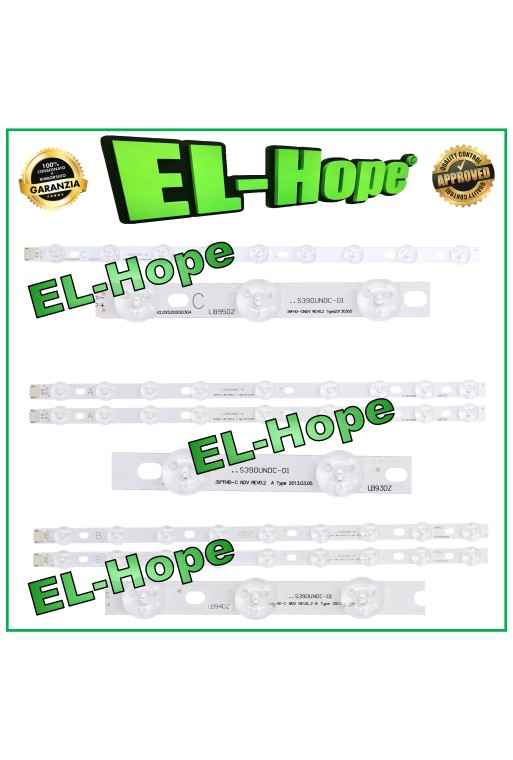 KIT 5 LED STRIP BARS FOR 39 TV VESTEL ABC TYPE LB93DZ LB94DZ LB95DZ