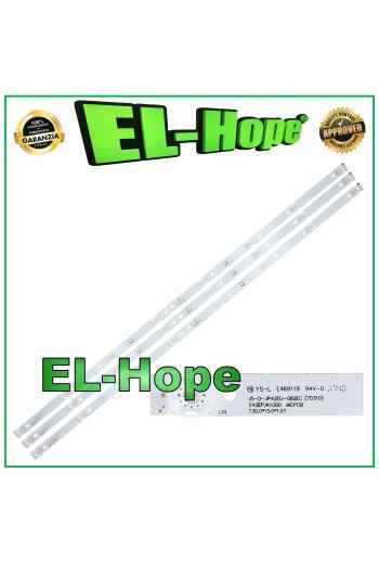 KIT 3 LED STRIP BARS FOR 42 TV AKAI JS-D-JP42EU-082EC YS-L E469119 L730mm 2PIN