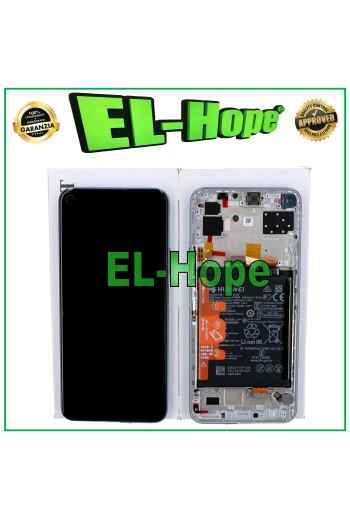 ORIGINAL LCD DISPLAY FRAME AND BATTERY HUAWEI P40 LITE 5G CDY-NX9A TOUCH SILVER