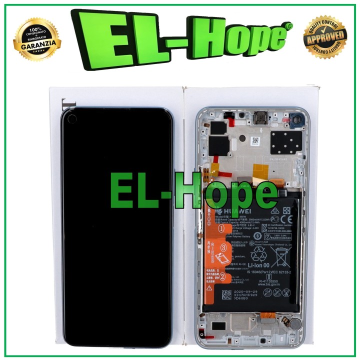 ORIGINAL LCD DISPLAY FRAME AND BATTERY HUAWEI P40 LITE 5G CDY-NX9A TOUCH SILVER