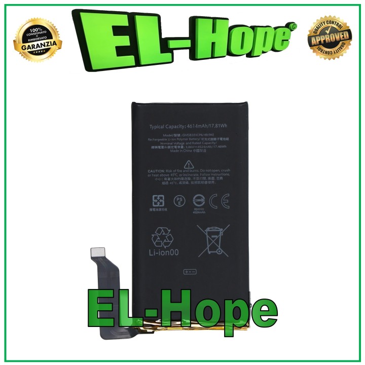 BATTERY GMSB3 FOR GOOGLE PIXEL 6 G9S9B16 4614 mAh QUALITY EQUAL TO ORIGINAL