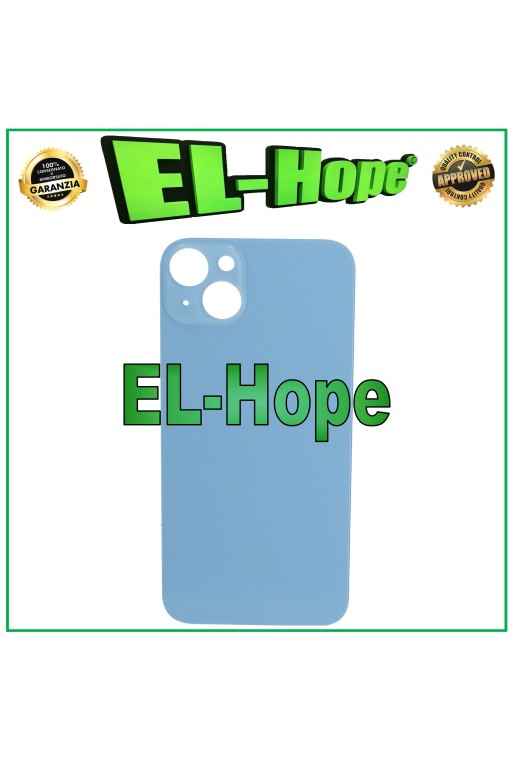 GLASS CASE BACK BODY BATTERY COVER FOR IPHONE 14 PLUS BIG HOLE BLUE
