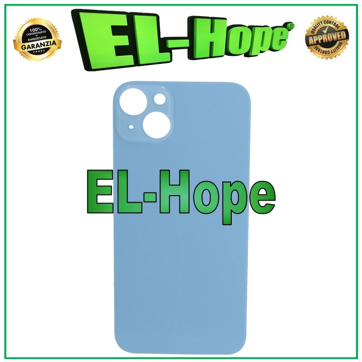 GLASS CASE BACK BODY BATTERY COVER FOR IPHONE 14 PLUS BIG HOLE BLUE
