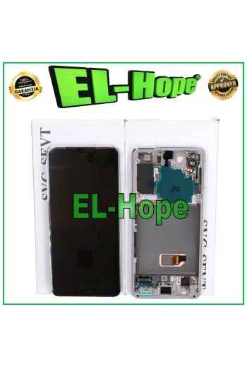 TOUCH DISPLAY + LCD FRAME ORIGINAL SERVICE SAMSUNG GALAXY S21 SM G991 WHITE