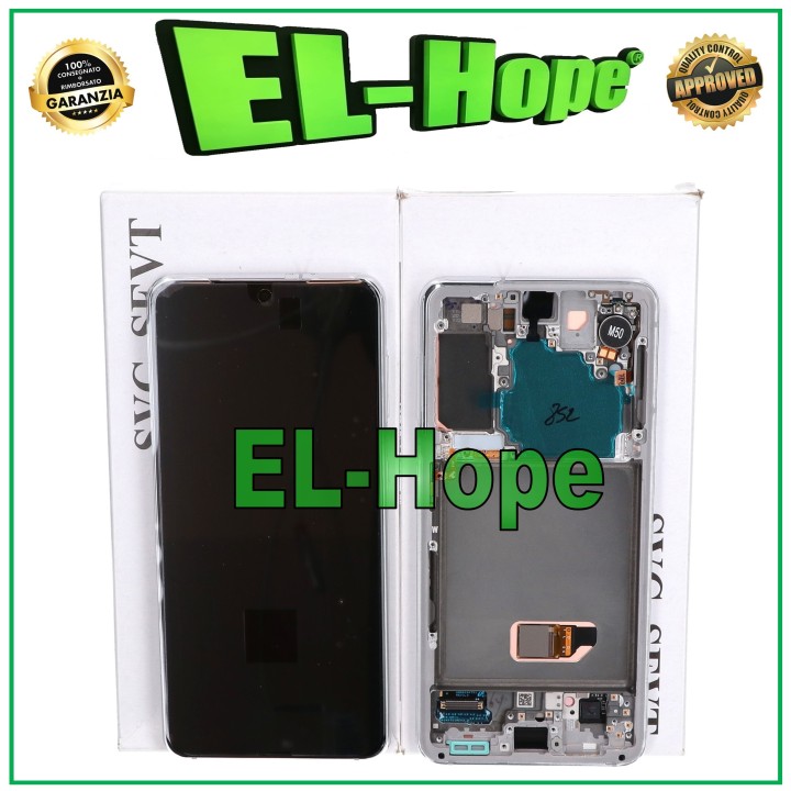TOUCH DISPLAY LCD FRAME ORIGINAL SERVICE SAMSUNG S21 SM G991 WHITE GH82-27255C