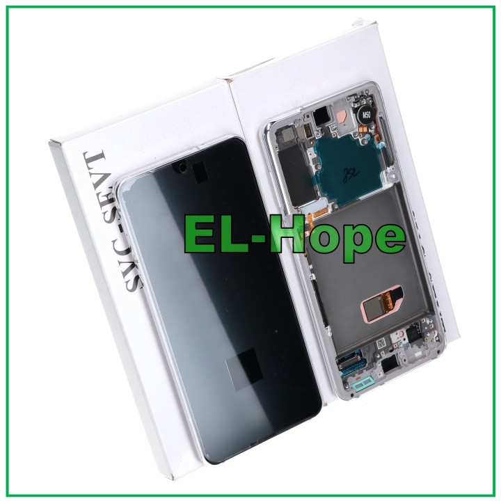 TOUCH DISPLAY LCD FRAME ORIGINAL SERVICE SAMSUNG S21 SM G991 WHITE GH82-27255C