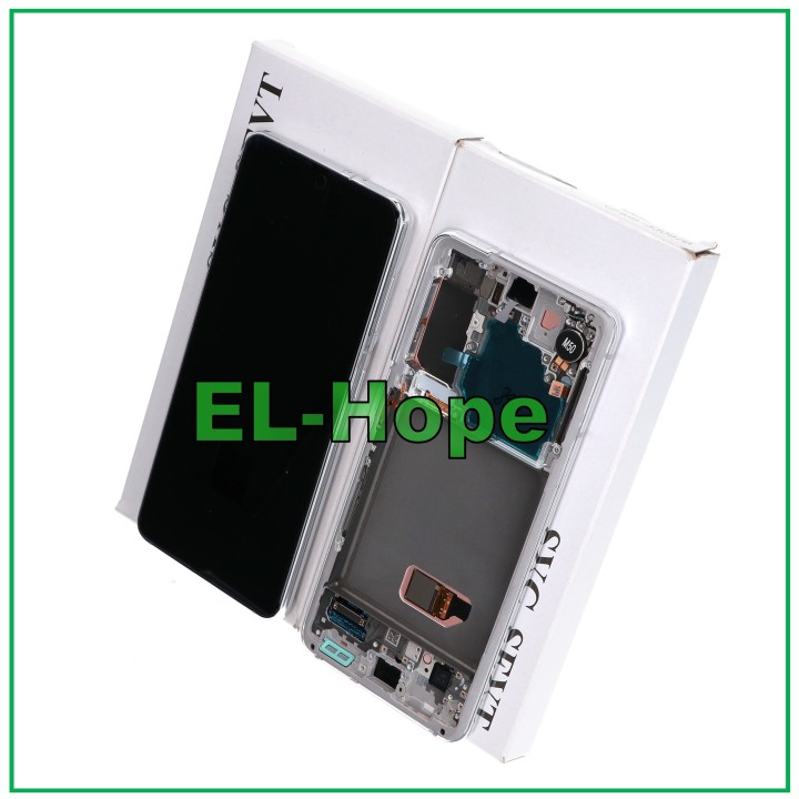 TOUCH DISPLAY LCD FRAME ORIGINAL SERVICE SAMSUNG S21 SM G991 WHITE GH82-27255C