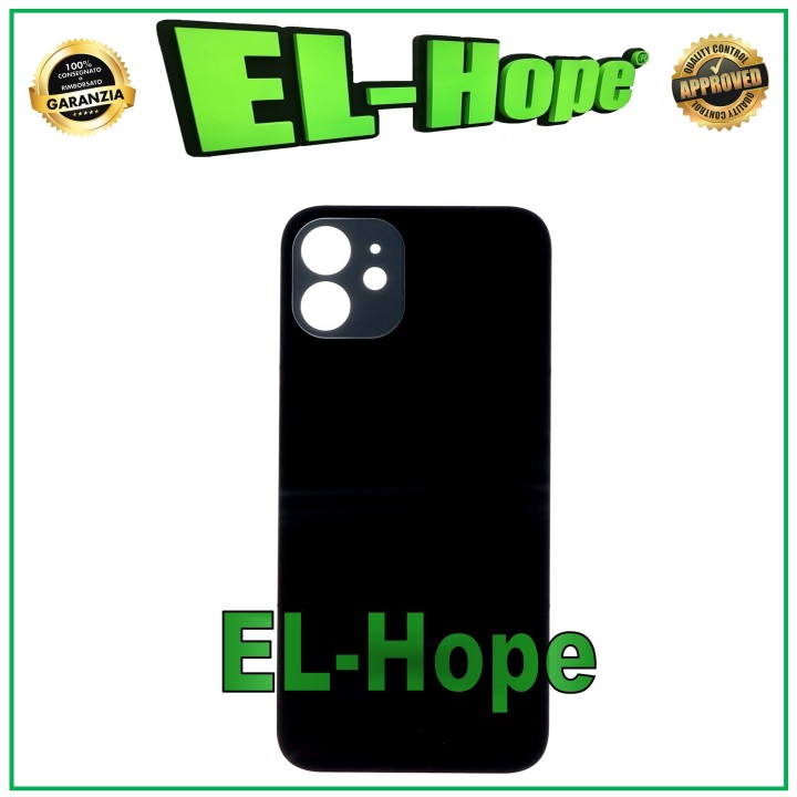 GLASS BACK BODY BATTERY COVER FOR IPHONE 12 BACK COVER BIG HOLE BLACK