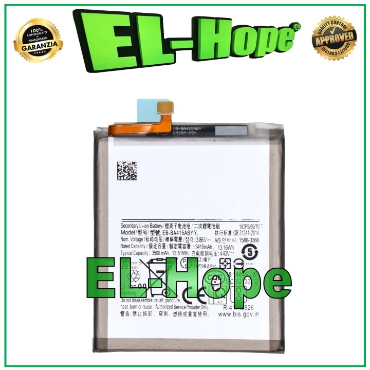 BATTERY EB-BA415ABY FOR SAMSUNG GALAXY A41 SM-A415 F 3500 mAh EQUAL TO ORIGINAL