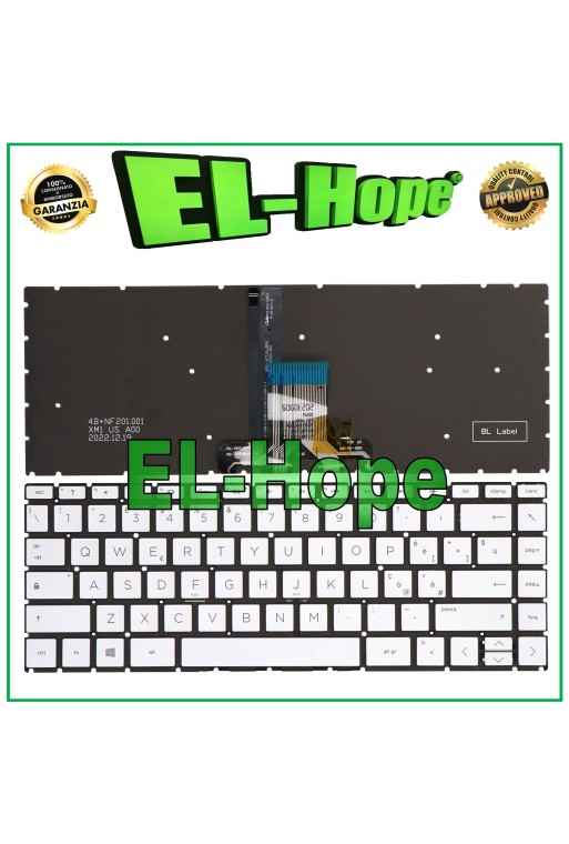 ITALIAN KEYBOARD FOR HP PAVILION 14-DK 14-DR 14S-DR SILVER BACKLIT