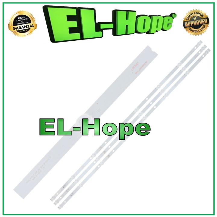 KIT OF 3 8 LED STRIP BARS FOR 43  TV AKAI LB1597 HRS_SQY43_3X8_2W_MCPCB 12mm_V1