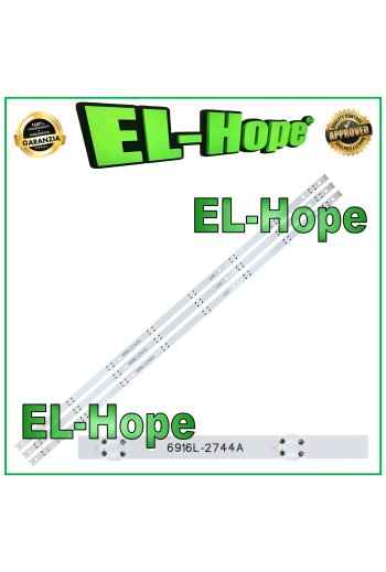 KIT OF 3 8 LED STRIP BARS FOR 43 TV LG AGF9046801 6916L-2744A LB232 842 mm