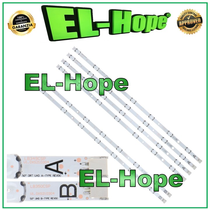 KIT 6 7 LED STRIP BARS FOR 50  TV VESTEL UHD AB TYPE REV00 V1.0XS210304