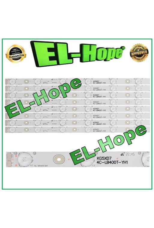 KIT 8 6 LED STRIP BARS FOR 40 TV TCL 4C-LB400T-YH1 KG5XD7 40F2370-6EA 399mm