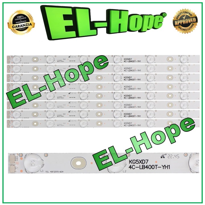 KIT 8 6 LED STRIP BARS FOR 40  TV TCL 4C-LB400T-YH1 KG5XD7 40F2370-6EA 399mm