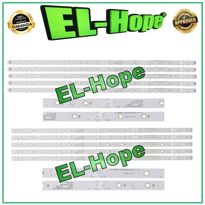 KIT 10 LED STRIP BARS FOR 55  PHILIPS TV LB-GM3030-GJ0D22555X10AN22 (L)(R)-1-H