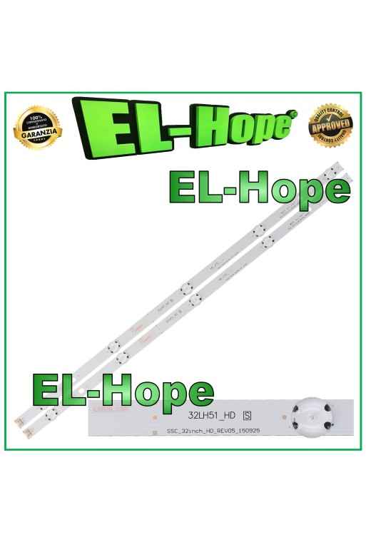 KIT OF 2 BARS 5 LEDS FOR 32 TV LG 32LH51_HD SSC-32INCH-HD-REV05_15095 HD_LF51