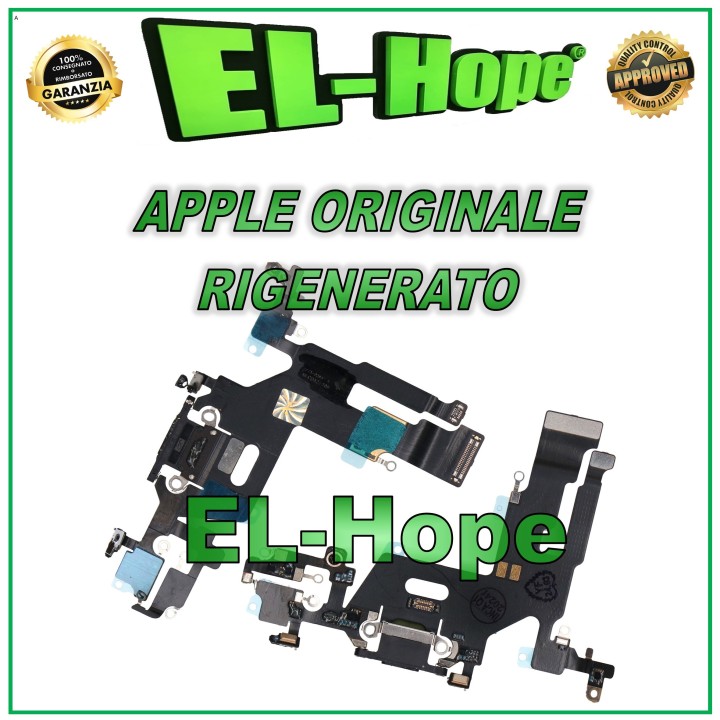 ORIGINAL APPLE IPHONE 11 BLACK REFURBISHED CHARGING CONNECTOR FLAT