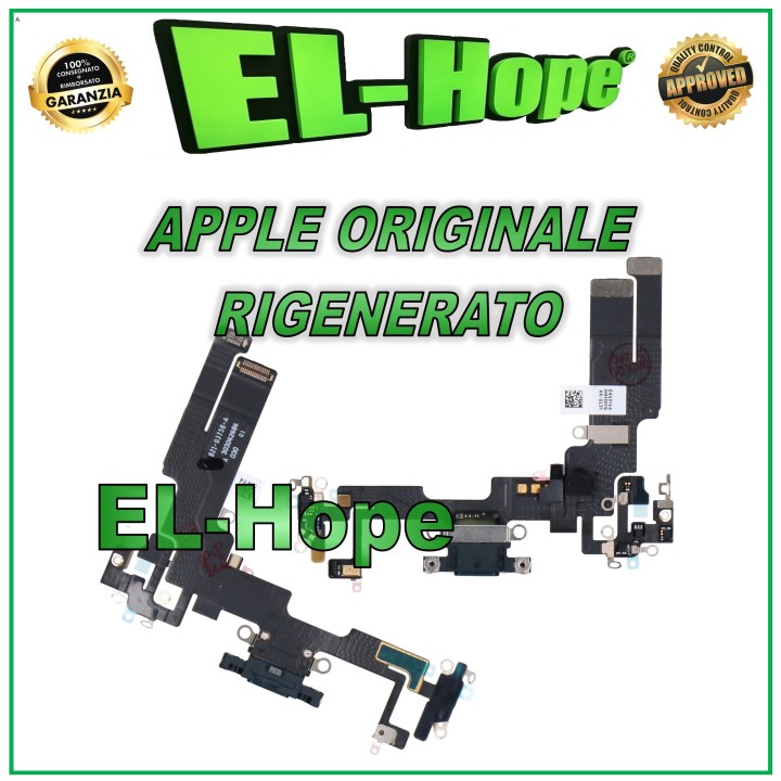 ORIGINAL APPLE IPHONE 14 BLACK REFURBISHED CHARGING CONNECTOR FLAT