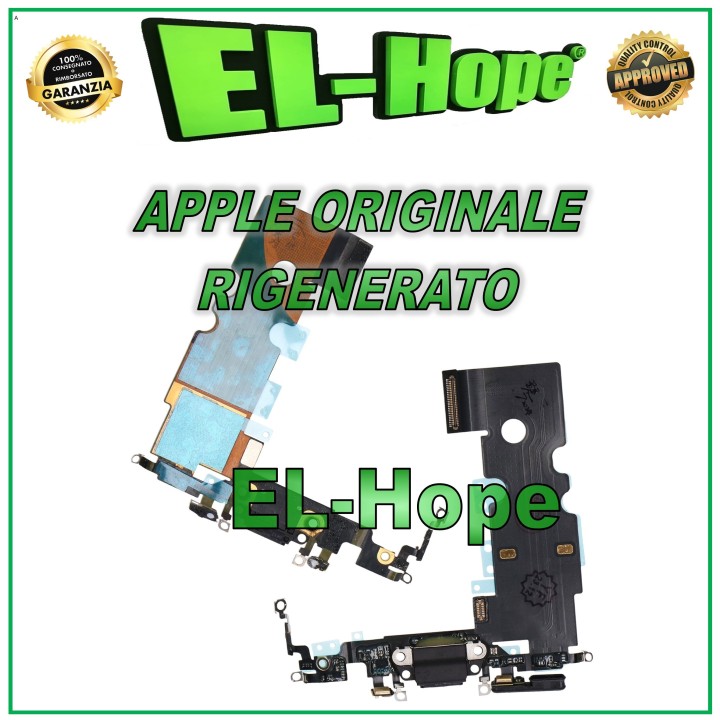 ORIGINAL APPLE IPHONE 8 SE 2020 BLACK REFURBISHED CHARGING CONNECTOR FLAT