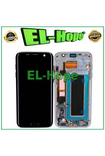 OLED FRAME DISPLAY FOR SAMSUNG GALAXY S7 EDGE SM-G935 TOUCH SCREEN BLACK GLASS