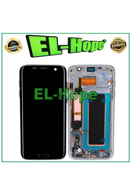 OLED FRAME DISPLAY FOR SAMSUNG GALAXY S7 EDGE SM-G935 TOUCH SCREEN BLACK GLASS
