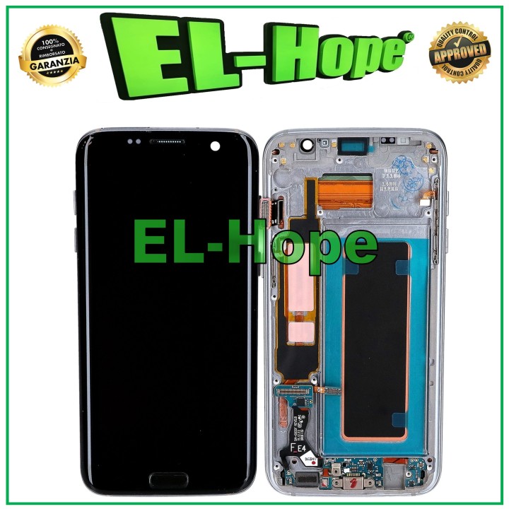 OLED FRAME DISPLAY FOR SAMSUNG GALAXY S7 EDGE SM-G935 TOUCH SCREEN BLACK GLASS