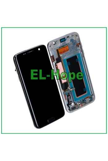 OLED FRAME DISPLAY FOR SAMSUNG GALAXY S7 EDGE SM-G935 TOUCH SCREEN BLACK GLASS