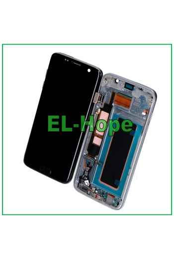 OLED FRAME DISPLAY FOR SAMSUNG GALAXY S7 EDGE SM-G935 TOUCH SCREEN BLACK GLASS