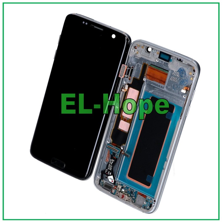 OLED FRAME DISPLAY FOR SAMSUNG GALAXY S7 EDGE SM-G935 TOUCH SCREEN BLACK GLASS