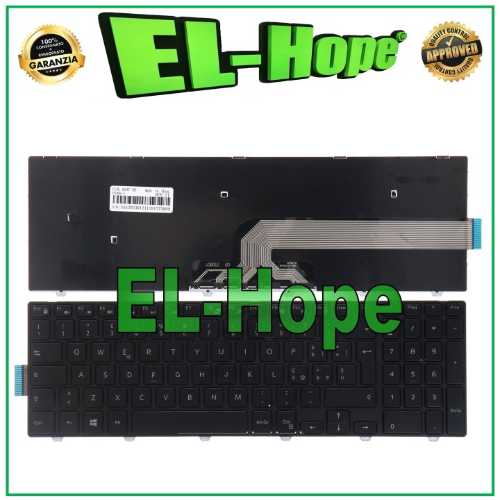 ITALIAN KEYBOARD FOR DELL VOSTRO 15 3000 3549 3558 3546 3549 3558 BLACK NOTEBOOK