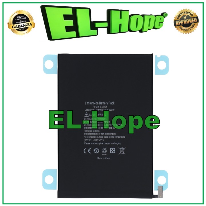 REPLACEMENT BATTERY A2124 FOR APPLE IPAD MINI 5 2019 A2133 A2126 A2125 5124 mAh