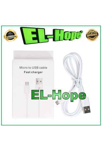 DATA CABLE CHARGING CABLE BATTERY CHARGER MICRO USB UNIVERSAL WHITE 1 MT