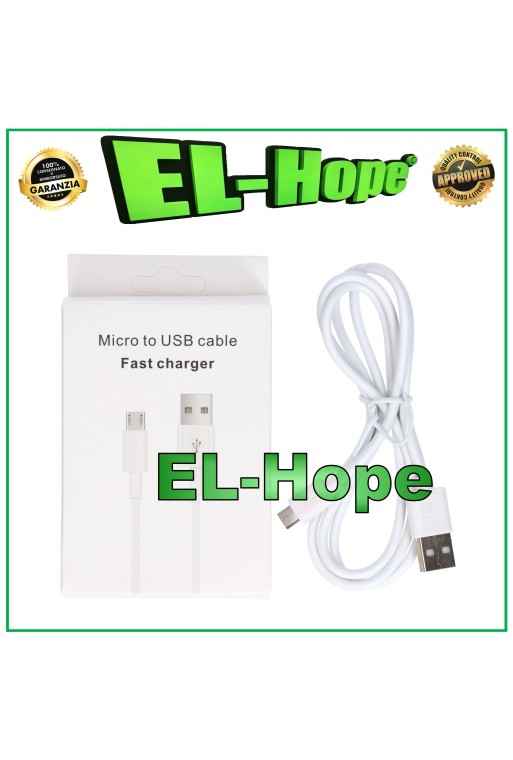 DATA CABLE CHARGING CABLE BATTERY CHARGER MICRO USB UNIVERSAL WHITE 1 MT