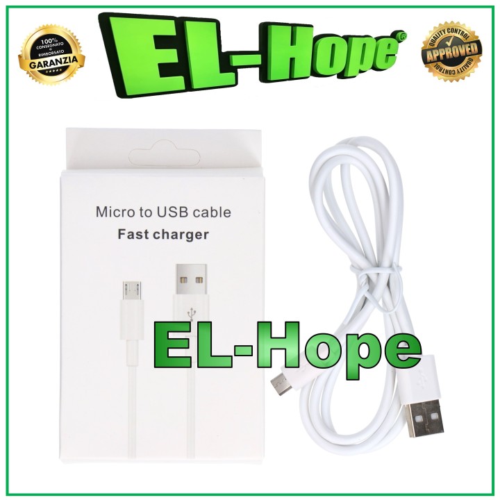 DATA CABLE CHARGING CABLE BATTERY CHARGER MICRO USB UNIVERSAL WHITE 1 MT