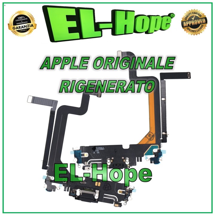 ORIGINAL APPLE IPHONE 14 PRO MAX BLACK REFURBISHED CHARGING CONNECTOR FLAT