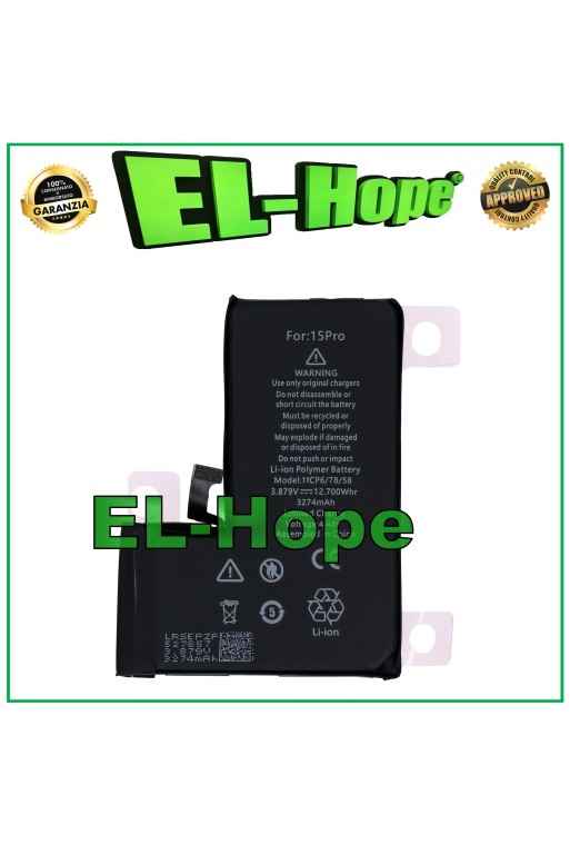 REPLACEMENT BATTERY FOR IPHONE 15 PRO 3274 mAh 4.47V A3102