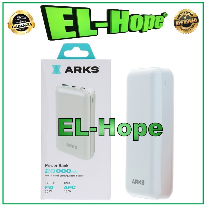 POWER BANK PORTABLE CHARGER 20000 mAh TYPE C 20W USB 18W FAST CHARGING