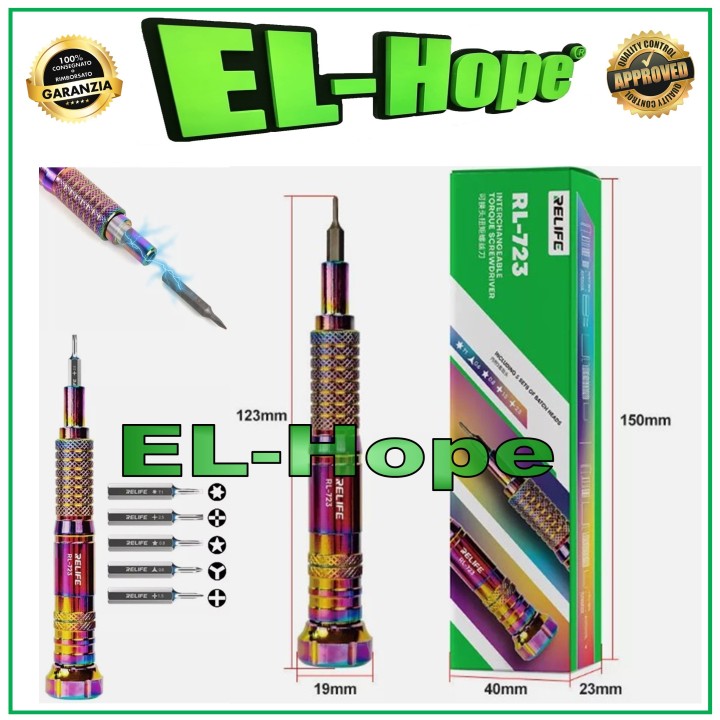 RELIFE RL-723 MAGNETIC TORQUE SCREWDRIVER INTERCHANGEABLE PRECISION TIPS