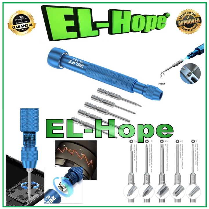 RELIFE RL-725 MAGNETIC TORQUE SCREWDRIVER INTERCHANGEABLE PRECISION TIPS