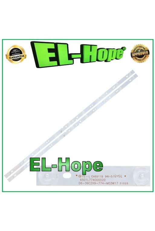 KIT OF 2 9 LED STRIP BARS FOR 39 TV AKAI 06-39C2X9-774-M03W17 6501L774000020 