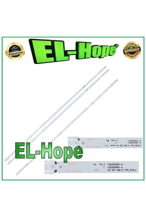 KIT 3 LED TV BARS 39 VESTEL LB365 LB366 DRT VNB TYPE AB REV 0.2 17DLB39VER1