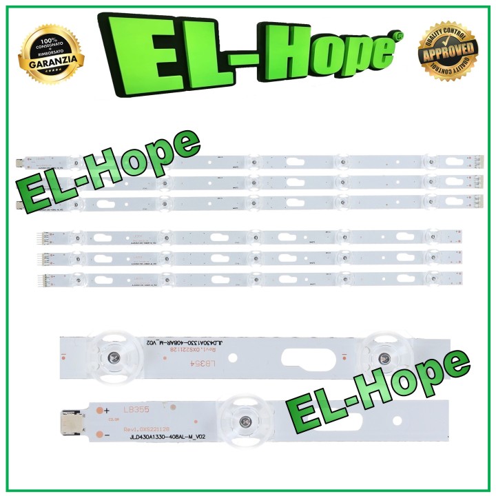 KIT 6 BARS 5 LEDs FOR 43  SAMSUNG TV JLD430A1330-408AR-M_V02 LB354 LB355