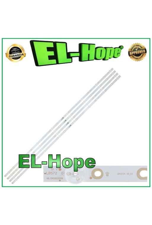 KIT 4 BARS 8 LEDs FOR 43 PHILIPS TV LBM430M0801-BW-3 L/R LB43104 43PUS616212 