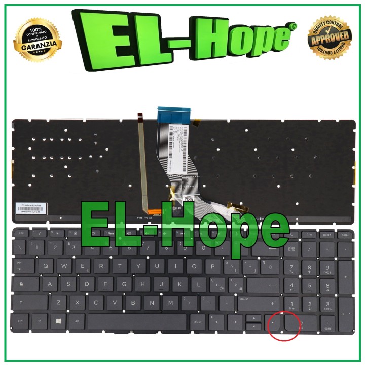 ITALIAN KEYBOARD FOR HP PAVILION 15-AB012 15-AB022NL NOTEBOOK BACKLIT