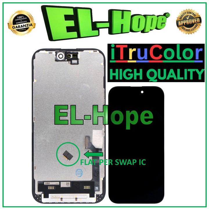 INCELL iTruColor LCD DISPLAY FOR APPLE IPHONE 15 TOUCH SCREEN BLACK GLASS