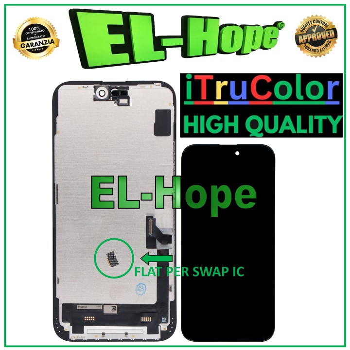 INCELL iTruColor LCD DISPLAY FOR APPLE IPHONE 15 PLUS TOUCH SCREEN BLACK GLASS