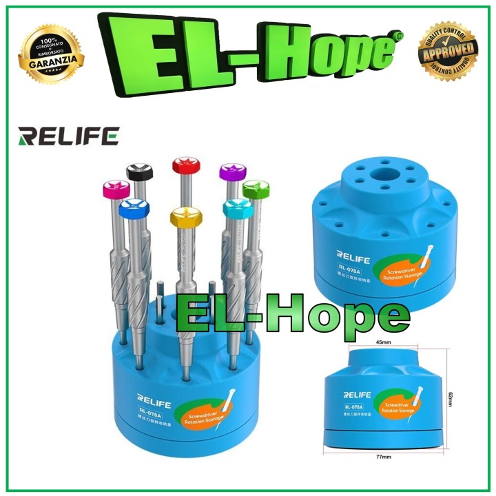 RELIFE RL-078A MAGNETIC ROTARY SUPPORT FOR SCREWDRIVER TOOL 14 HOLES
